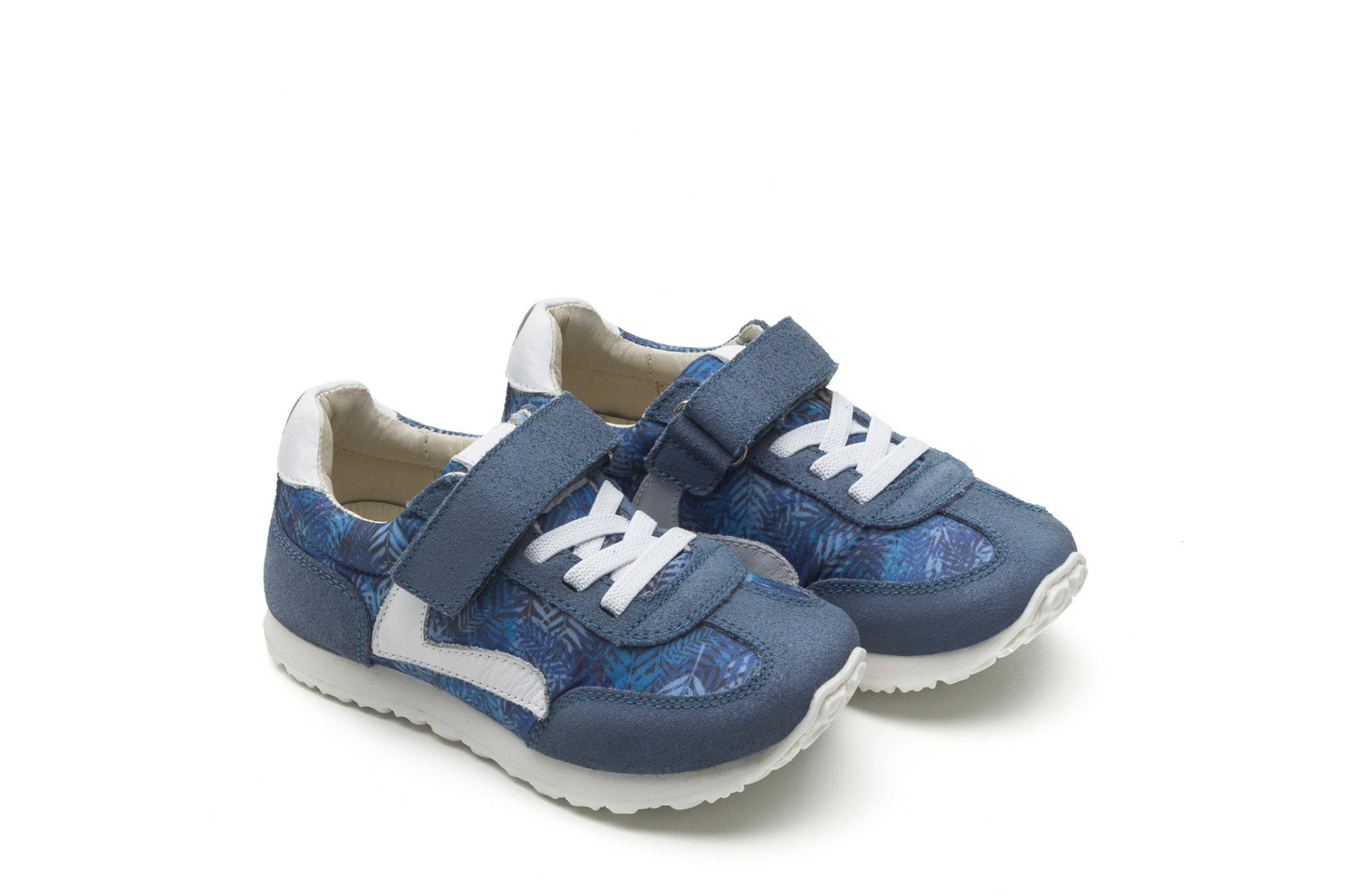 LITTLE START BLUE PALM NYLON/DRY DENIM SUEDE