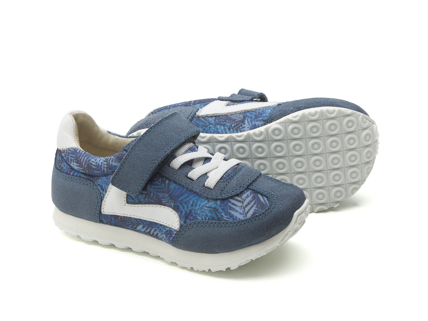 LITTLE START BLUE PALM NYLON/DRY DENIM SUEDE