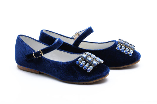 BLUE MARINE AND RHINESTONES VELVET